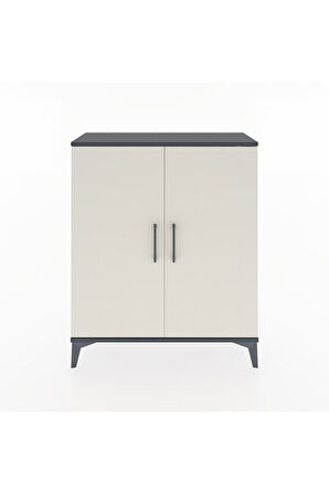 Arges Şifonyer Tek Raflı 2 Kapaklı 88x30x106 Antrasit-Aytaşı