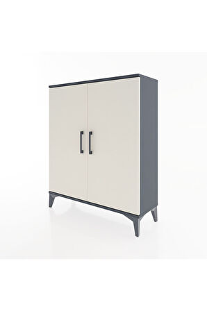 Arges Şifonyer Tek Raflı 2 Kapaklı 88x30x106 Antrasit-Aytaşı