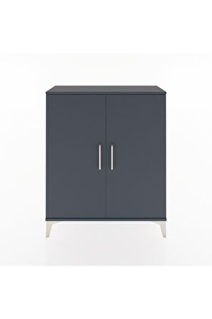 Arges Şifonyer Tek Raflı 2 Kapaklı 88x30x106 Antrasit-Antrasit
