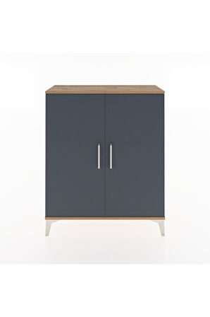 Arges Şifonyer Tek Raflı 2 Kapaklı 88x30x106 Çam-Antrasit