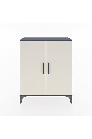 Arges Şifonyer 2 Raflı 2 Kapaklı 88x30x106 Antrasit-Aytaşı
