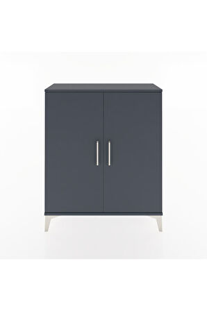 Arges Şifonyer 2 Raflı 2 Kapaklı 88x30x106 Antrasit-Antrasit