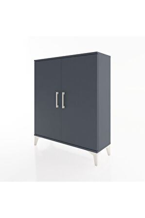 Arges Şifonyer 2 Raflı 2 Kapaklı 88x30x106 Antrasit-Antrasit