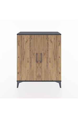 Arges Şifonyer 2 Raflı 2 Kapaklı 88x30x106 Antrasit-Çam