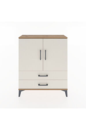 Arges Şifonyer 2 Raflı 2 Çekmeceli 2 Kapaklı 88x30x106 Çam-Aytaşı