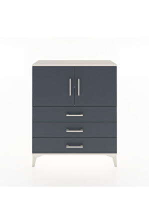 Arges Şifonyer 2 Raflı 3 Çekmeceli 2 Kapaklı 88x30x106 Aytaşı-Antrasit