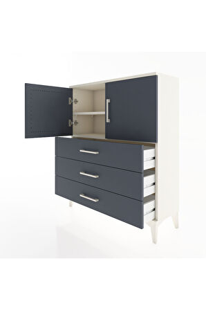 Arges Şifonyer 2 Raflı 3 Çekmeceli 2 Kapaklı 88x30x106 Aytaşı-Antrasit