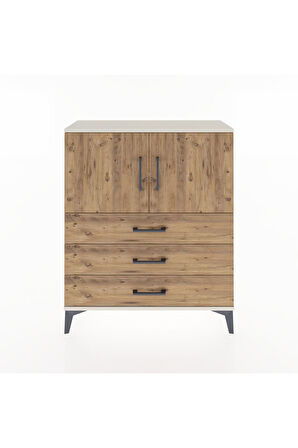 Arges Şifonyer 2 Raflı 3 Çekmeceli 2 Kapaklı 88x30x106 Aytaşı-Çam