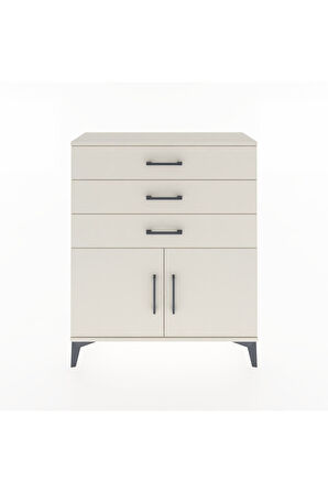 Arges Şifonyer Tek Raflı 3 Çekmeceli 2 Kapaklı 88x30x106 Aytaşı-Aytaşı