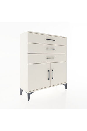 Arges Şifonyer Tek Raflı 3 Çekmeceli 2 Kapaklı 88x30x106 Aytaşı-Aytaşı