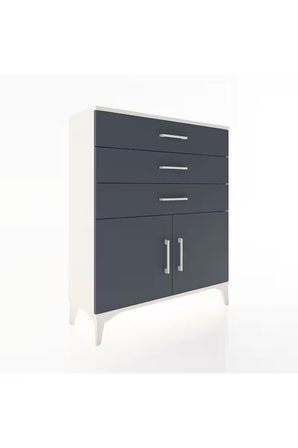 Arges Şifonyer Tek Raflı 3 Çekmeceli 2 Kapaklı 88x30x106 Aytaşı-Antrasit