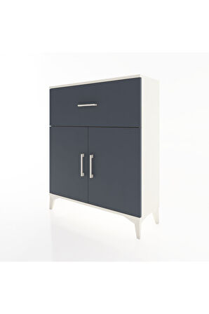 Arges Şifonyer Tek Raflı Tek Çekmeceli 2 Kapaklı 88x30x106 Aytaşı-Antrasit