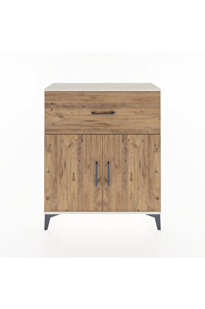 Arges Şifonyer Tek Raflı Tek Çekmeceli 2 Kapaklı 88x30x106 Aytaşı-Çam