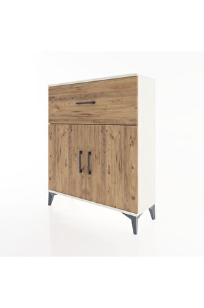 Arges Şifonyer Tek Raflı Tek Çekmeceli 2 Kapaklı 88x30x106 Aytaşı-Çam