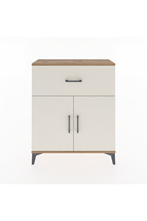 Arges Şifonyer Tek Raflı Tek Çekmeceli 2 Kapaklı 88x30x106 Çam-Aytaşı