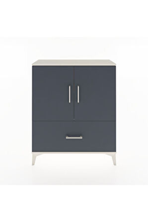 Arges Şifonyer 2 Raflı Tek Çekmeceli 2 Kapaklı 88x30x106 Aytaşı-Antrasit