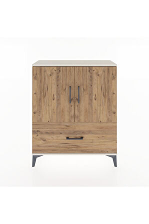 Arges Şifonyer 2 Raflı Tek Çekmeceli 2 Kapaklı 88x30x106 Aytaşı-Çam