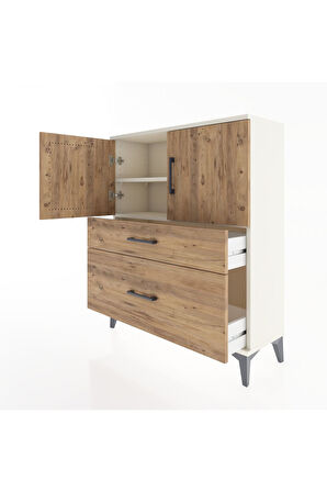 Arges Şifonyer 2 Raflı 2 Çekmeceli 2 Kapaklı 88x30x106 Aytaşı-Çam