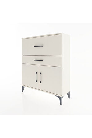 Arges Şifonyer Tek Raflı 2 Çekmeceli 2 Kapaklı 88x30x106 Aytaşı-Aytaşı