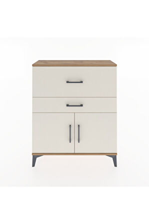 Arges Şifonyer Tek Raflı 2 Çekmeceli 2 Kapaklı 88x30x106 Çam-Aytaşı