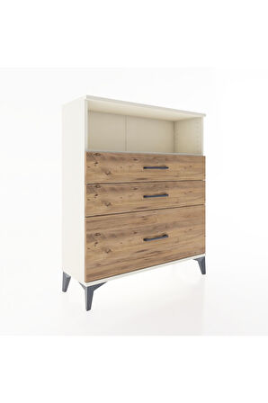 Arges Şifonyer Tek Raflı 3 Çekmeceli 88x30x106 Aytaşı-Çam