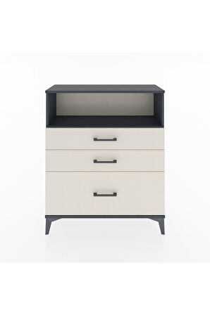 Arges Şifonyer Tek Raflı 3 Çekmeceli 88x30x106 Antrasit-Aytaşı