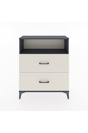 Arges Şifonyer Tek Raflı 2 Çekmeceli 88x30x106 Antrasit-Aytaşı