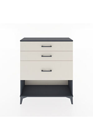 Arges Şifonyer 3 Çekmeceli 88x30x106 Antrasit-Aytaşı