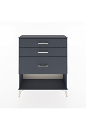 Arges Şifonyer 3 Çekmeceli 88x30x106 Antrasit-Antrasit