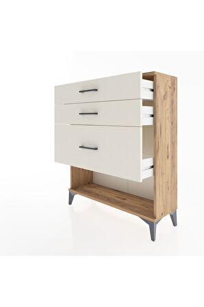 Arges Şifonyer 3 Çekmeceli 88x30x106 Çam-Aytaşı