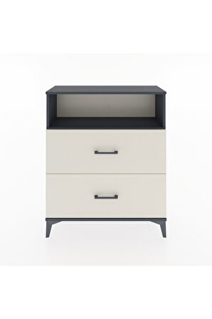 Arges Şifonyer Tek Raflı 2 Çekmeceli 88x30x106 Antrasit-Aytaşı