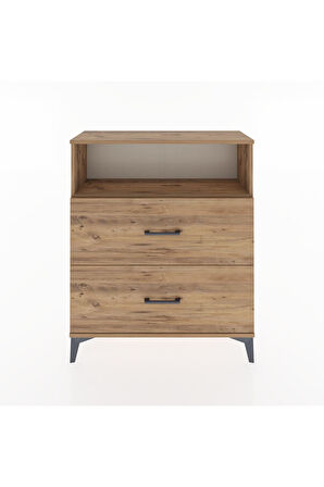 Arges Şifonyer Tek Raflı 2 Çekmeceli 88x30x106 Çam-Çam