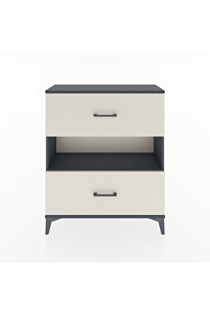 Arges Şifonyer Tek Raflı 2 Çekmeceli 88x30x106 Antrasit-Aytaşı