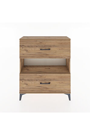 Arges Şifonyer Tek Raflı 2 Çekmeceli 88x30x106 Çam-Çam