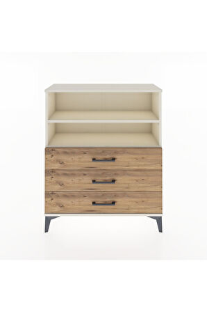 Arges Şifonyer 2 Raflı 3 Çekmeceli 88x30x106 Aytaşı-Çam