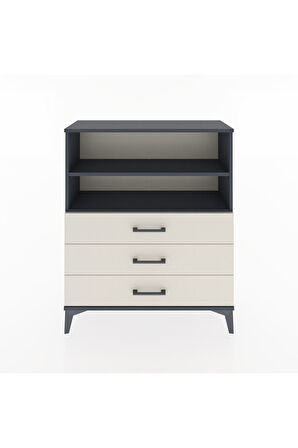Arges Şifonyer 2 Raflı 3 Çekmeceli 88x30x106 Antrasit-Aytaşı