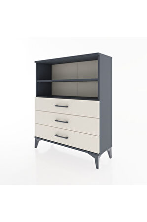 Arges Şifonyer 2 Raflı 3 Çekmeceli 88x30x106 Antrasit-Aytaşı
