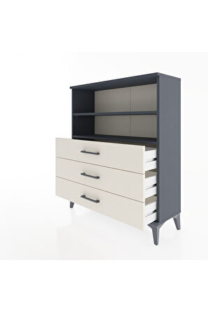Arges Şifonyer 2 Raflı 3 Çekmeceli 88x30x106 Antrasit-Aytaşı
