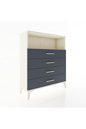 Arges Şifonyer Tek Raflı 4 Çekmeceli 88x30x106 Aytaşı-Antrasit