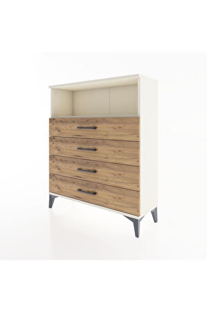 Arges Şifonyer Tek Raflı 4 Çekmeceli 88x30x106 Aytaşı-Çam