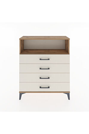 Arges Şifonyer Tek Raflı 4 Çekmeceli 88x30x106 Çam-Aytaşı