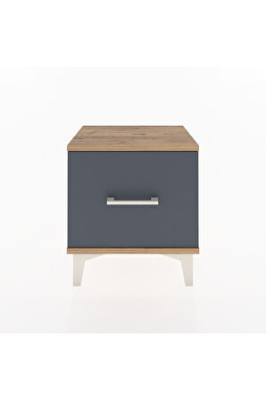 Arges Komodin Tek Çekmeceli 44x30x48 Çam-Antrasit