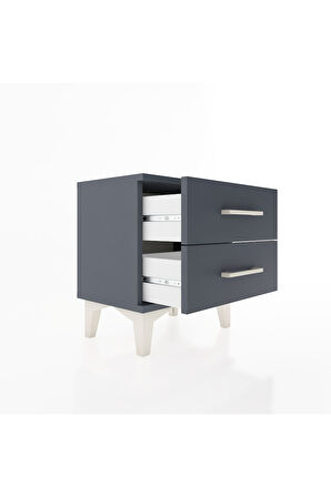 Arges Komodin 2 Çekmeceli 44x30x48 Antrasit-Antrasit