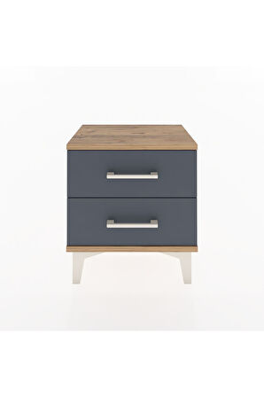 Arges Komodin 2 Çekmeceli 44x30x48 Çam-Antrasit