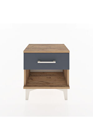 Arges Komodin Tek Çekmeceli 44x30x48 Çam-Antrasit