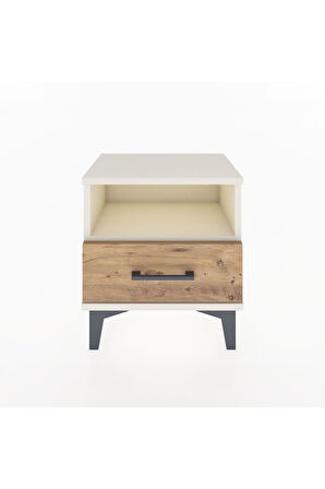 Arges Komodin Tek Raflı Tek Çekmeceli 44x30x48 Aytaşı-Çam