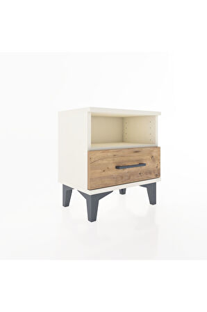 Arges Komodin Tek Raflı Tek Çekmeceli 44x30x48 Aytaşı-Çam