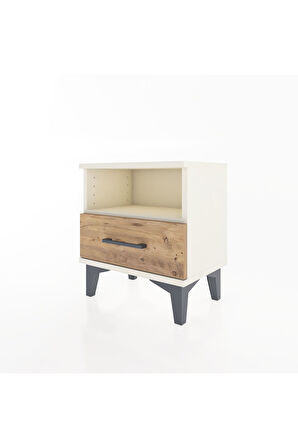 Arges Komodin Tek Raflı Tek Çekmeceli 44x30x48 Aytaşı-Çam