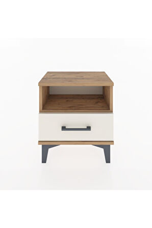 Arges Komodin Tek Raflı Tek Çekmeceli 44x30x48 Çam-Aytaşı
