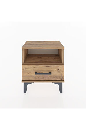 Arges Komodin Tek Raflı Tek Çekmeceli 44x30x48 Çam-Çam
